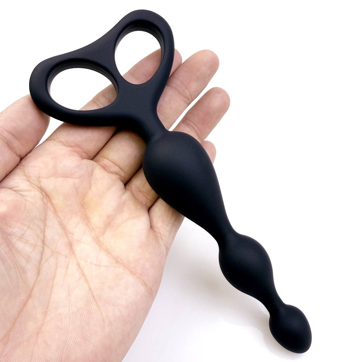 Black Silicone Fist Hold Anal Beads Plug-WeLovePlugs
