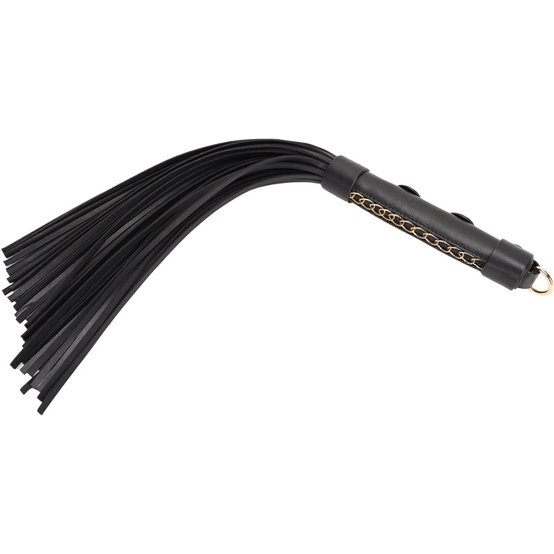 Chain Tassel Leather Whip - Black - image 4