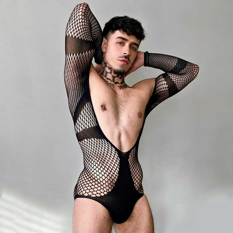 Mesh Bodysuit Men Transparent Underwear Sexy Erotic - image 5