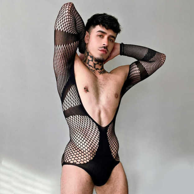 Mesh Bodysuit Men Transparent Underwear Sexy Erotic - image 5