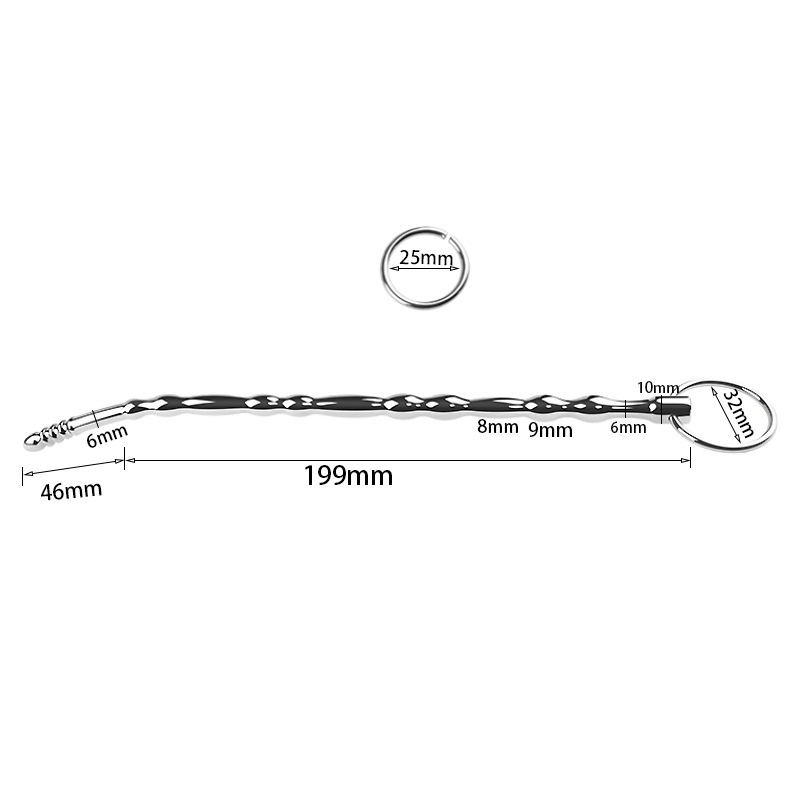 Stainless Steel Urethral Sounding Stretcher Beads With Replaceable Ring - Silver - image 1