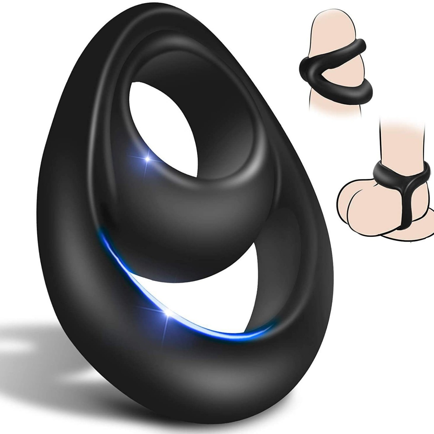 Double Cock Ring for Men – Stretchy Silicone Erection Enhancer & Delay Ejaculation Support-WeLovePlugs