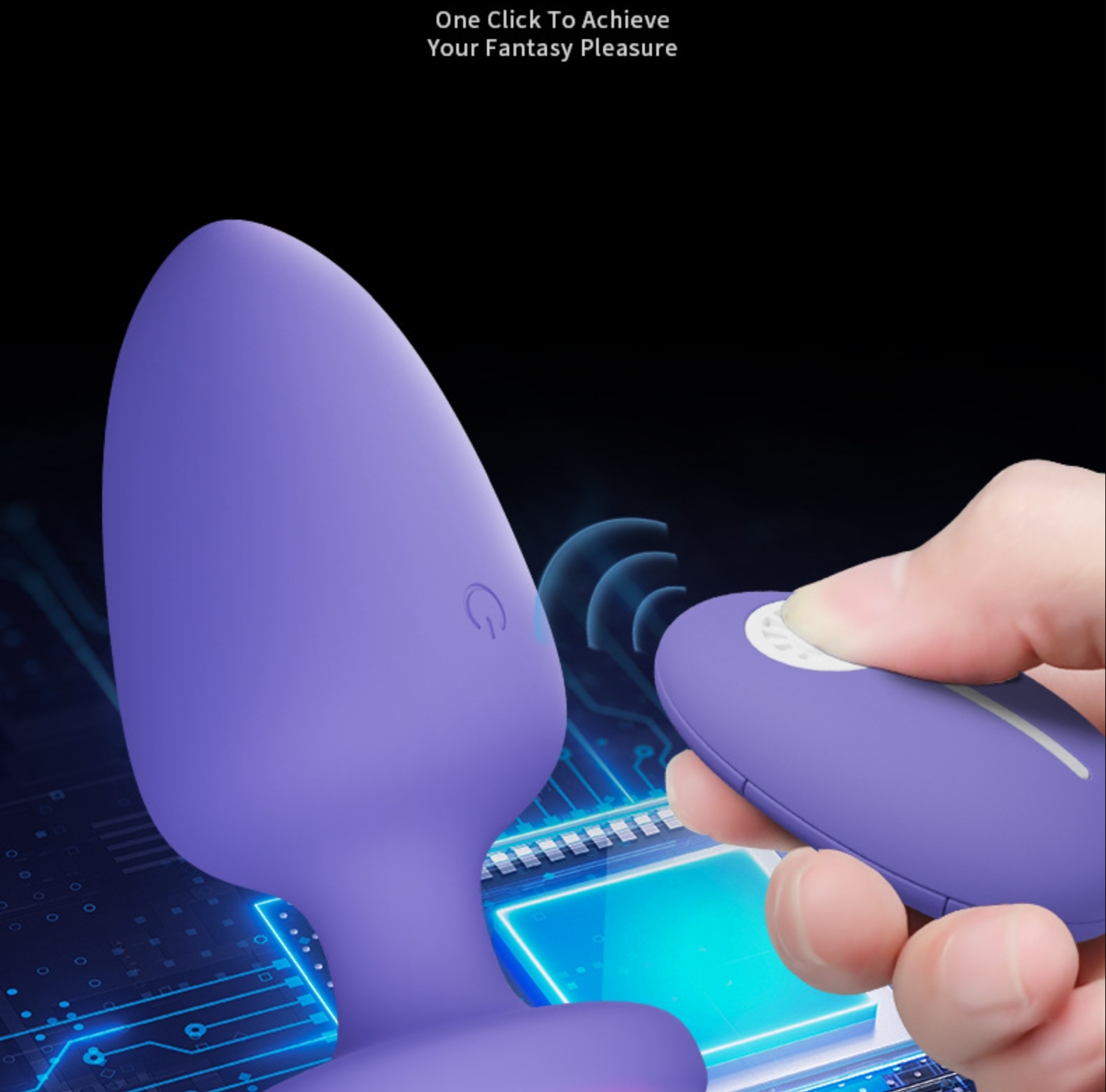Purple Light Up Remote Vibrating Butt Plug -WeLovePlugs