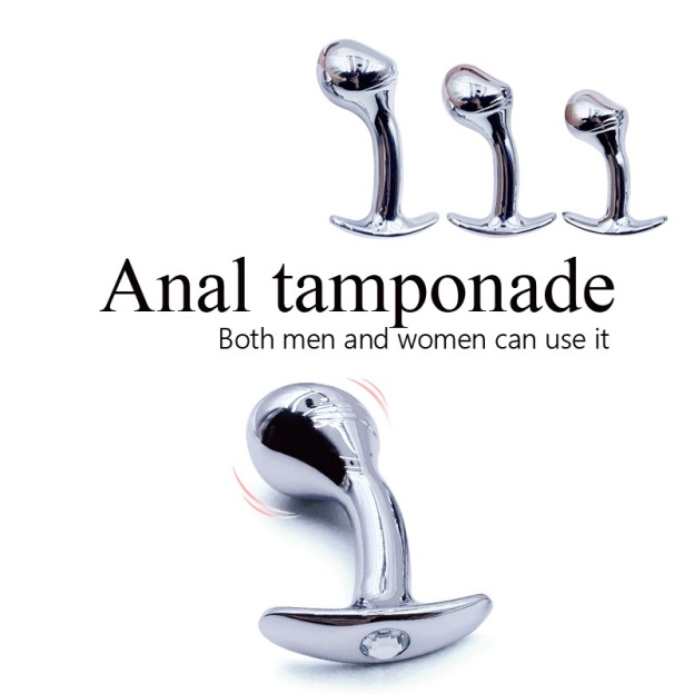 Stainless Big Anal Butt Plug with Diamond-WeLovePlugs