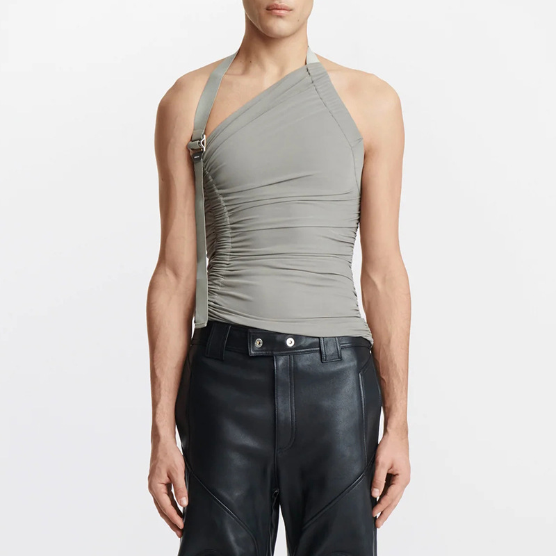 Men's Knit Halter Tank Top - Grey - XXL - image 4