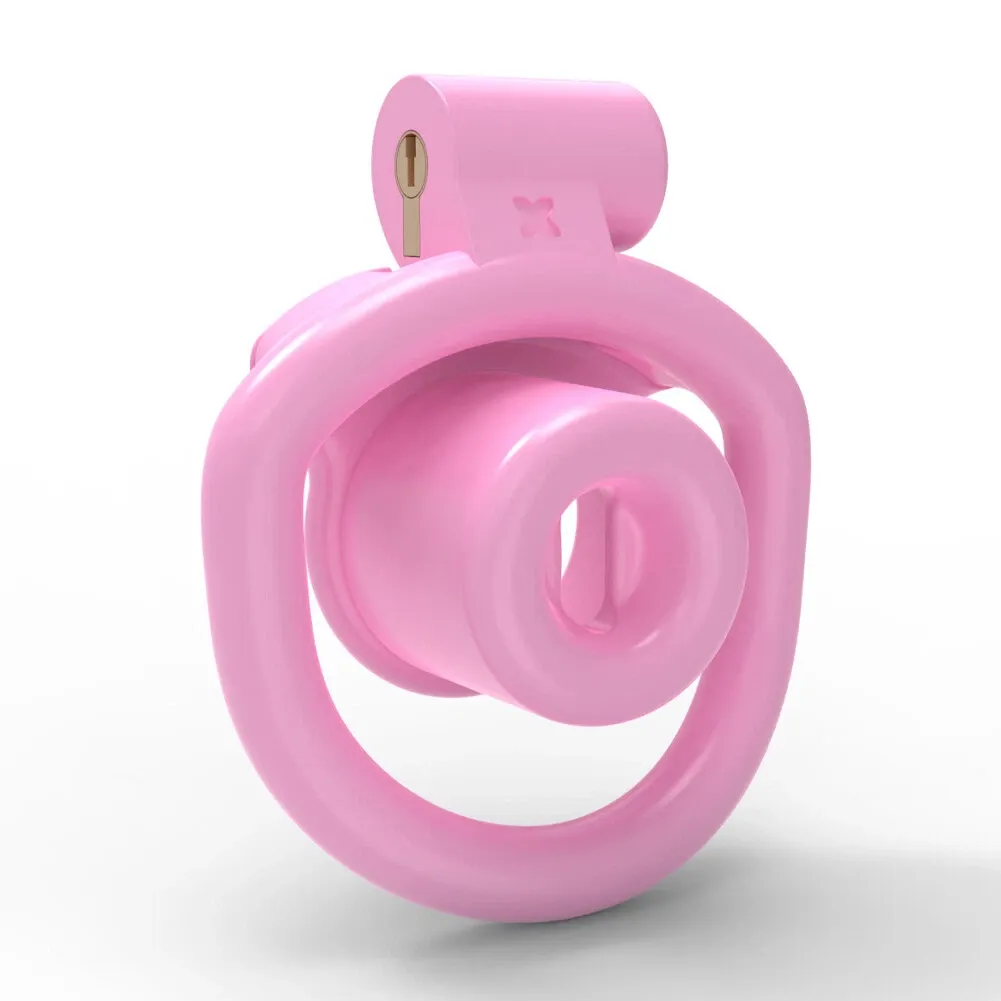 Narrow Sissy Chastity Cage With 4 Sizes Rings And Invisible Lock-WeLovePlugs