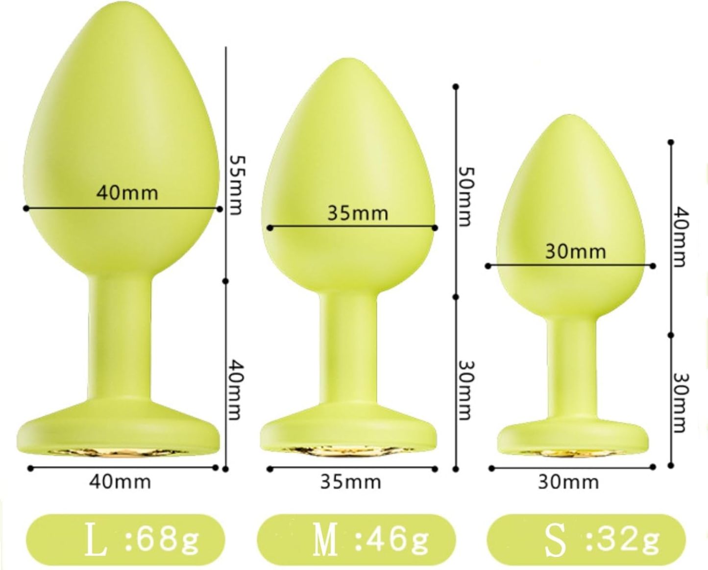 Crystal Diamond Anal Butt Plugs 3 Set