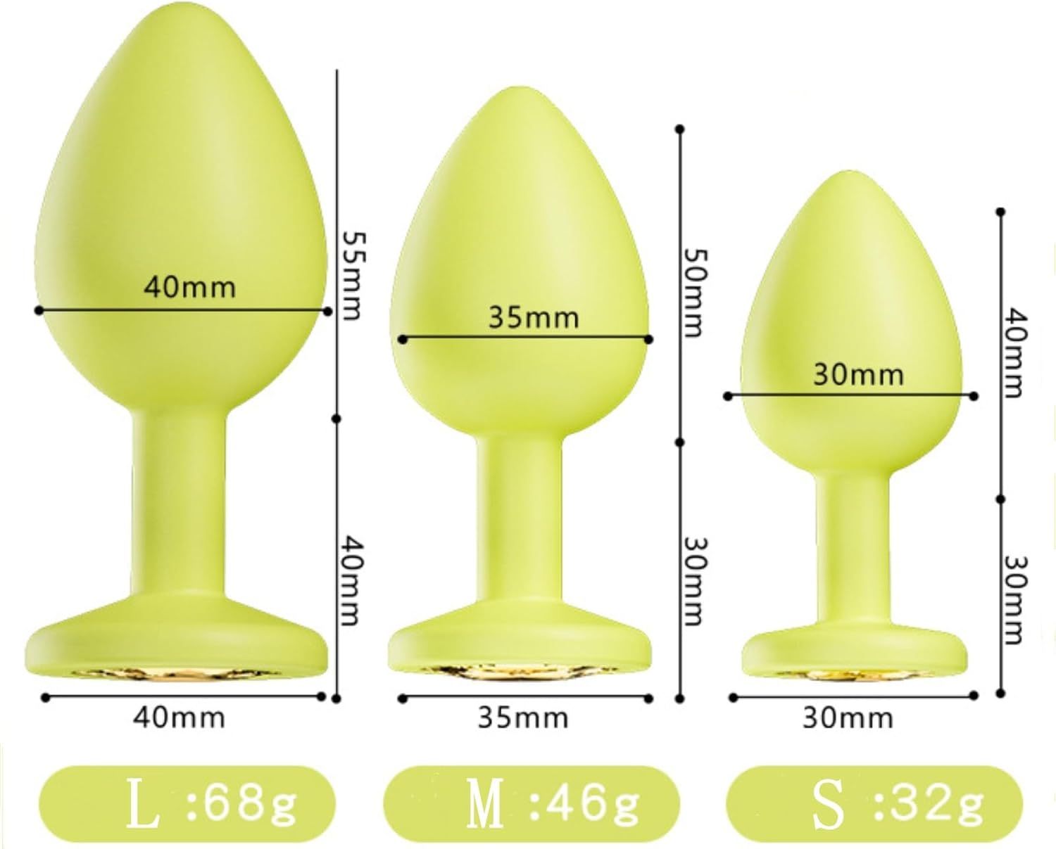 Crystal Diamond Anal Butt Plugs 3 Set