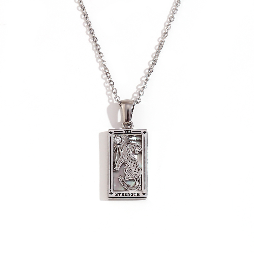 18k Gold Plated Tarot Cards Pendant Necklace - Vintage Colorful Charm Necklace Lucky Talisman Hypoallergenic for Women and Men Gift