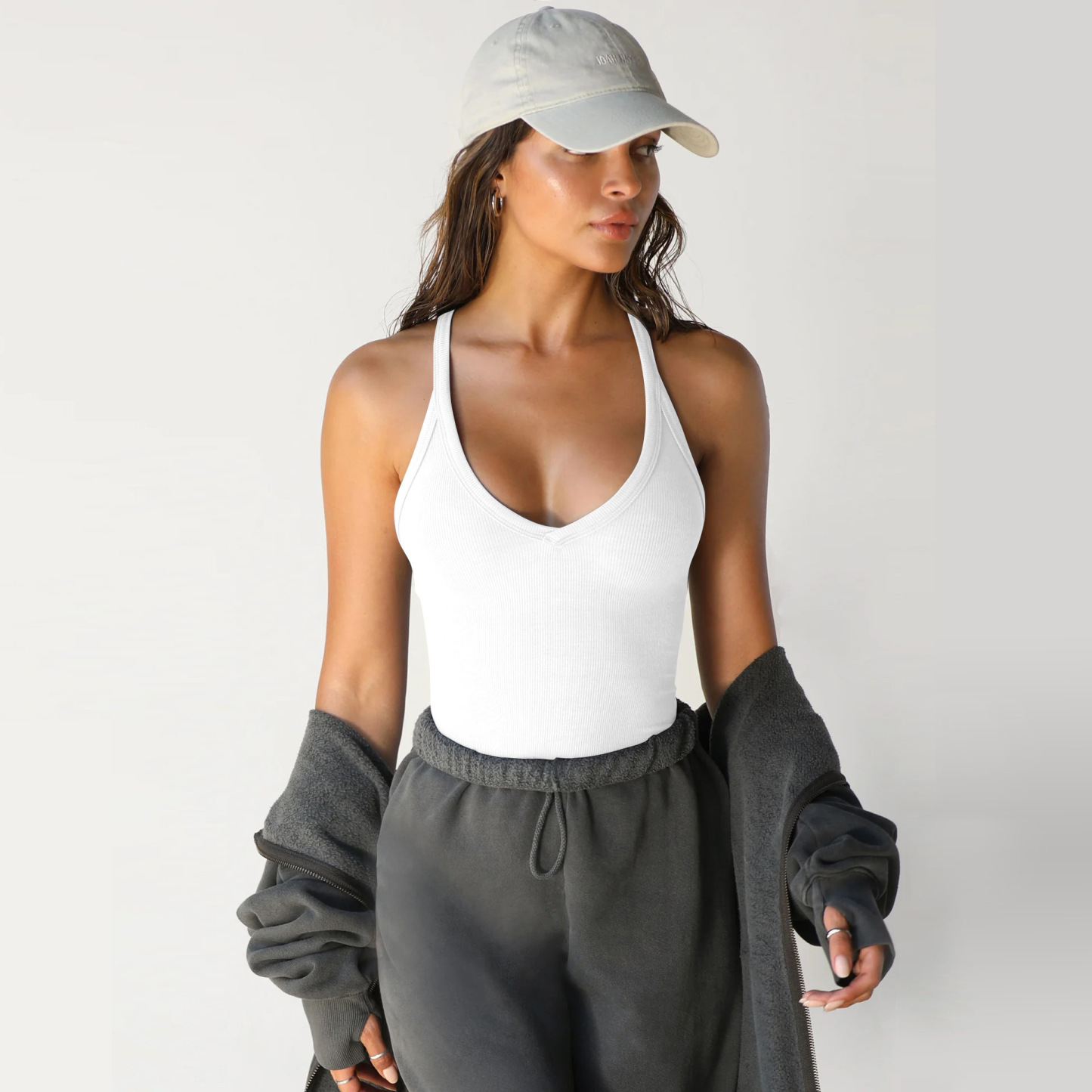 Workout Tops for Women Racerback Basic Tank Summer 2024 Camisole V Nec