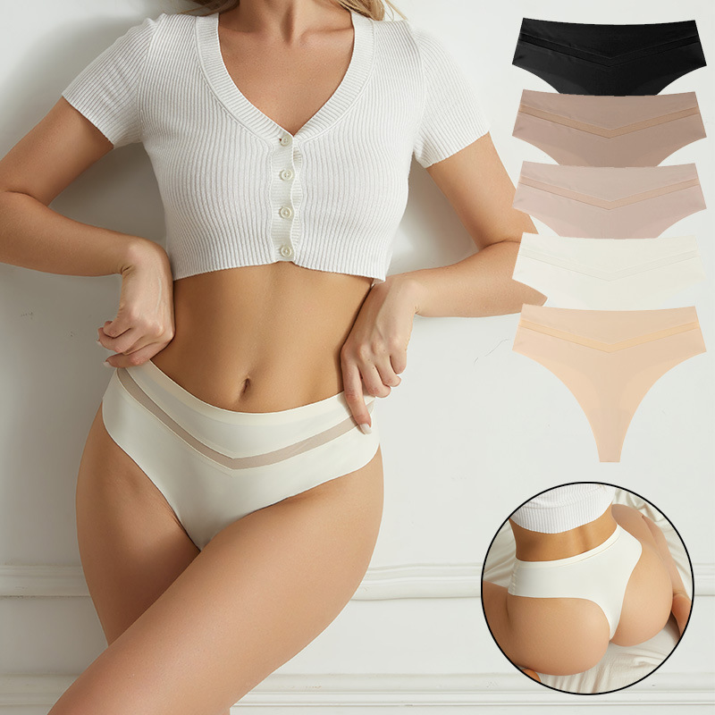 Seamless Women Underwear Thongs,No Show Ladies Thong,No Line Workout Breathable Comfortable Panties,Soft Undies