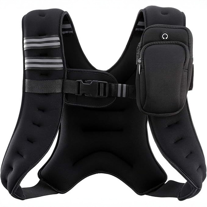 Weight Vest for Men Women, Body Weight Vests Adjustable with Reflective Stripe for Strength Training, Running, Training Workout, Jogging, Walking