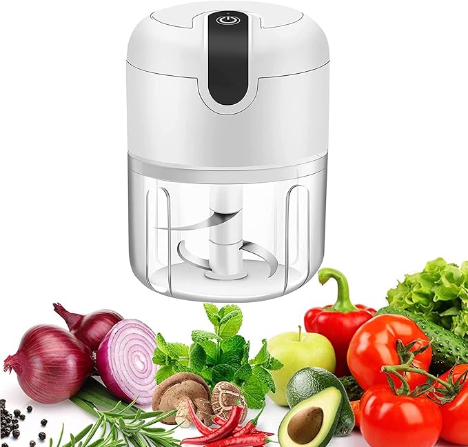 Electric Mini Garlic Chopper,Food Processor,Portable Cordless Garlic Mincer Masher,Meat Grinder with USB Charging For Vegetable,Chili,Fruits,Ginger,Baby Food