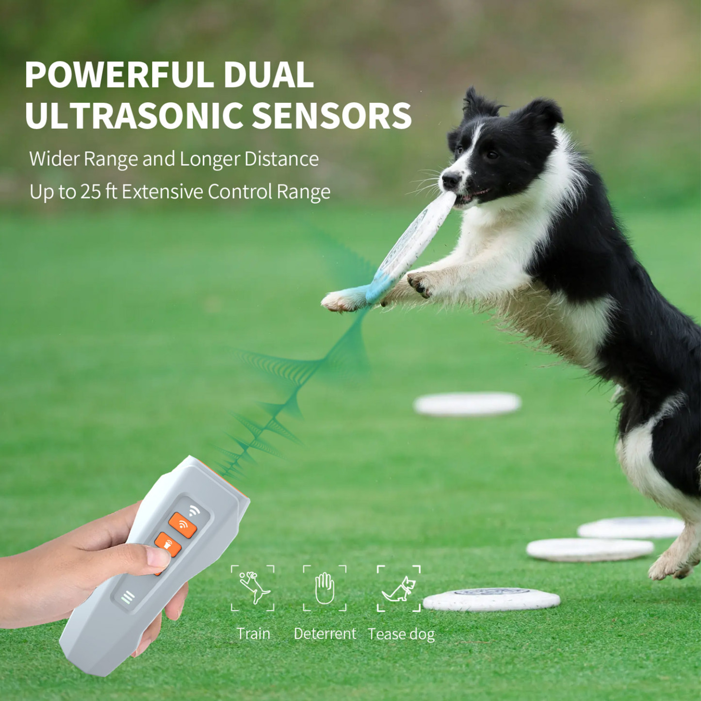 Ultrasonic Dog Trainer G2 | 3-in-1 Bark Deterrent | Anti Barking Training Device ，Dog Silencer | Barks No More Devices | Stop Control Dogs Bad Behavior | Stopper Corrector Clicker Repellent