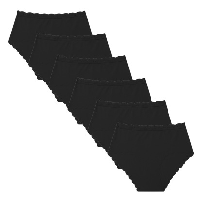 Seamless Underwear for Women No Show Ice Silk Bikini Breathable Hipster Wavy Sides Invisibles Panties