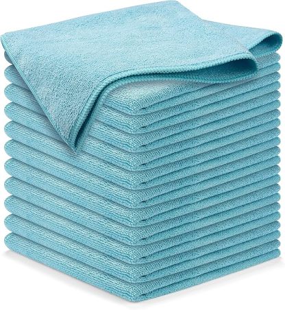 Microfiber Cleaning Cloth Grey - 12 Pcs (12.5"x12.5") - High Performance - 1200 Washes, Ultra Absorbent Microfiber Towel Weave Grime & Liquid for Streak-Free Mirror Shine - Car Washing Cloth