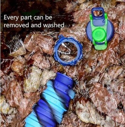 Silicone Collapsible Water Bottles, 16oz 500ml Portable Foldable Expandable Water Bottle Sports Cups, Leak Proof Reusable BPA Free, for Outdoor Activities Travel