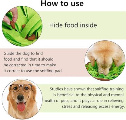Pet Snuffle Mat for Dogs, Interactive Feed Game for Boredom, Encourages Natural Foraging Skills for Cats Dogs Bowl Travel Use, Dog Treat Dispenser Indoor Outdoor Stress Relief