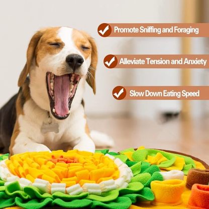 Snuffle Mat for Dogs, Pet Snuffle Mat for Small and Medium Dogs, Interactive Sniff Mat Feeding Mat for Puppies, Slow Feeder Dog Treat Mat for Training and Stress Relief (Bone Shape)