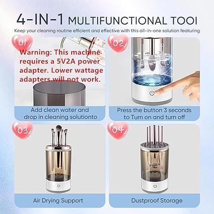 Electric Makeup Brush Cleaner - Efficient Electric Makeup Brush Cleaner Machine for Thorough Brush Cleaning, Ideal for Makeup Artists & Enthusiasts