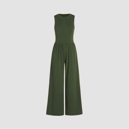 Sleeveless Wide Leg Overalls