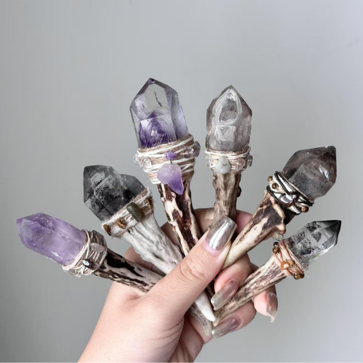 Natural Bare Stone Antler Wand