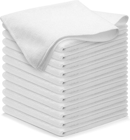 Microfiber Cleaning Cloth Grey - 12 Pcs (12.5"x12.5") - High Performance - 1200 Washes, Ultra Absorbent Microfiber Towel Weave Grime & Liquid for Streak-Free Mirror Shine - Car Washing Cloth