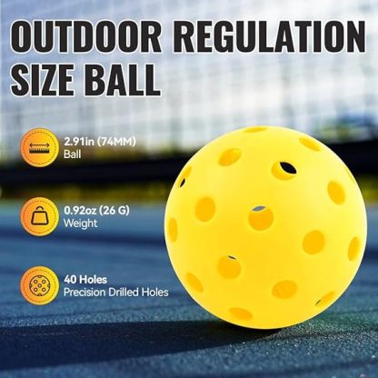 X-40 Outdoor Pickleballs - Official Ball of USA Pickleball, APP Tour + Pickleball US Open-6 Pack