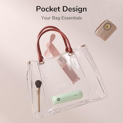 Handheld Mini Fan, 3 IN 1 USB Rechargeable Portable Fan [12-19 Working Hours] with Power Bank, Flashlight, Pocket Design for Travel/Summer/Concerts/Lash, Gifts for Women
