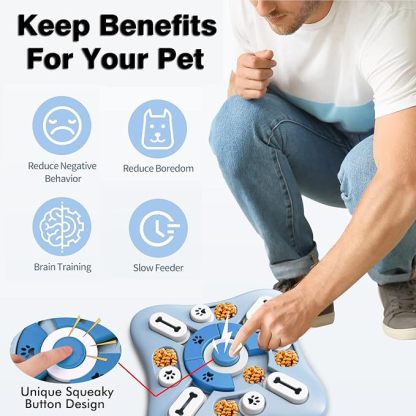 Interactive Dog Puzzle Toy for Large, Medium, Small Smart Dogs - Enrichment and Mental Stimulation for Training - Treat Chew Gifts for Dogs Puppies & Cats