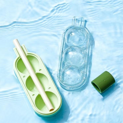 Tanghulu-Shaped Silicone Ice Mold & Straw Dispenser – 2-in-1 Mold for Fun Ice Pops & Drinks, Non-Stick & Easy Release