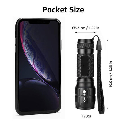 LED Flashlights High Lumens, Small Flashlight, Waterproof, Adjustable Focus Flash Light for Outdoor, Emergency, AAA Batteries Included, Tactical & Camping Accessories