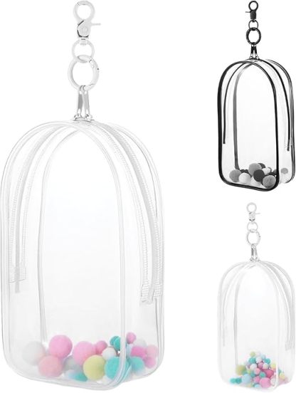 Protective Case for Plush Doll, Clear Hanging Display Case, Crossbody Doll Storage Bag, PVC Storage Case Cover for Figures, Dolls