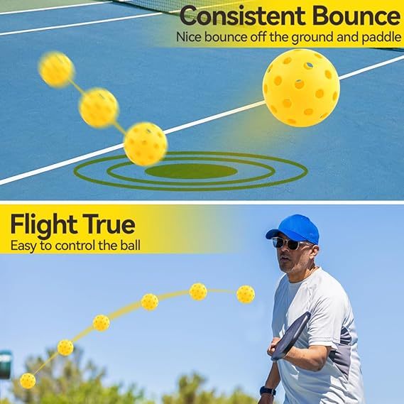X-40 Outdoor Pickleballs - Official Ball of USA Pickleball, APP Tour + Pickleball US Open-6 Pack