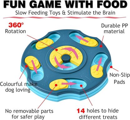 Puzzle Toy for Large, Medium, Small Smart Dogs - Enrichment and Mental Stimulation for Training - Treat Chew Gifts for Puppies & Cats