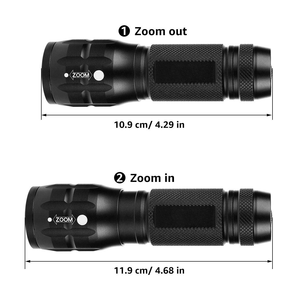 LED Flashlights High Lumens, Small Flashlight, Waterproof, Adjustable Focus Flash Light for Outdoor, Emergency, AAA Batteries Included, Tactical & Camping Accessories