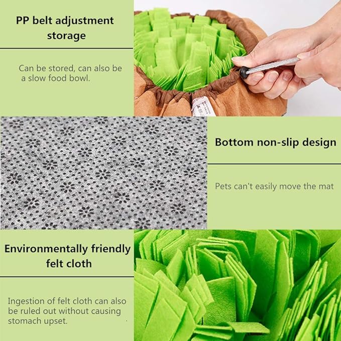 Pet Snuffle Mat for Dogs, Interactive Feed Game for Boredom, Encourages Natural Foraging Skills for Cats Dogs Bowl Travel Use, Dog Treat Dispenser Indoor Outdoor Stress Relief
