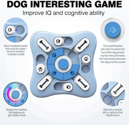 Interactive Dog Puzzle Toy for Large, Medium, Small Smart Dogs - Enrichment and Mental Stimulation for Training - Treat Chew Gifts for Dogs Puppies & Cats