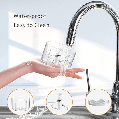Electric Mini Garlic Chopper,Food Processor,Portable Cordless Garlic Mincer Masher,Meat Grinder with USB Charging For Vegetable,Chili,Fruits,Ginger,Baby Food