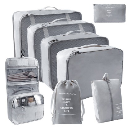 Packing Cubes for Travel - 8 Set Luggage Organizer Bags for Family, Mesh Breathable Travel Packing Cubes for Suitcases Durable Travel Essentials Bags Set