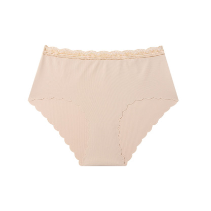 Seamless Underwear for Women No Show Ice Silk Bikini Breathable Hipster Wavy Sides Invisibles Panties
