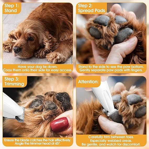 Dog Paw Trimmer with LED Light,35dB Low Noise Precision Pet Paw Trimmer for Dogs Cats Grooming Clippers,Safety Electric Paw Hair Trimmer for Paws,Ears,Rump,Face,Eyes