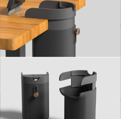 This Desk Mounted Trash Bin Lets You Quickly Sweep Crumbs and Clean Your Desk 