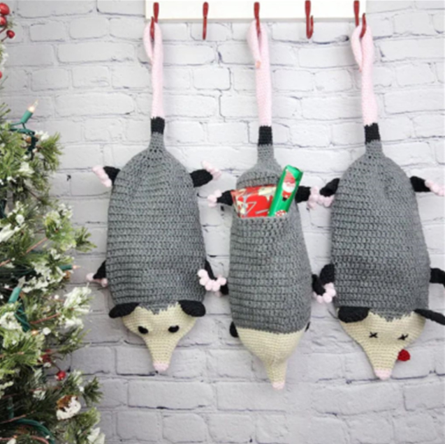 Crochet Possum Plastic Bag Holder – Whimsical Storage for Recycled Grocery Bags