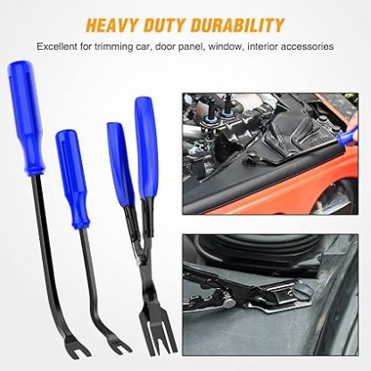 238Pcs Trim Removal Tool, Auto Push Pin Bumper Retainer Clip Set Fastener Terminal Remover Tool Adhesive Cable Clips Pry Kit Car Panel Radio Removal Auto Clip Pliers