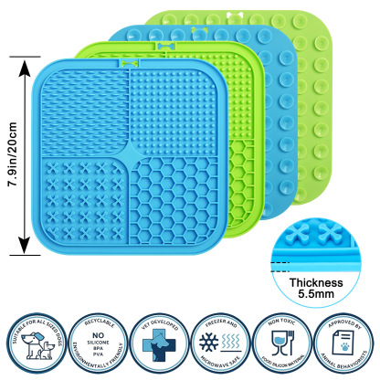 Premium Silicone Licking Mat for Dogs & Cats, 69 Suction Cups, Slow Feeder, Boredom Reducer, Anxiety Relief, Dishwasher Safe, Food Grade