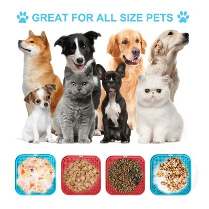 Premium Silicone Licking Mat for Dogs & Cats, 69 Suction Cups, Slow Feeder, Boredom Reducer, Anxiety Relief, Dishwasher Safe, Food Grade