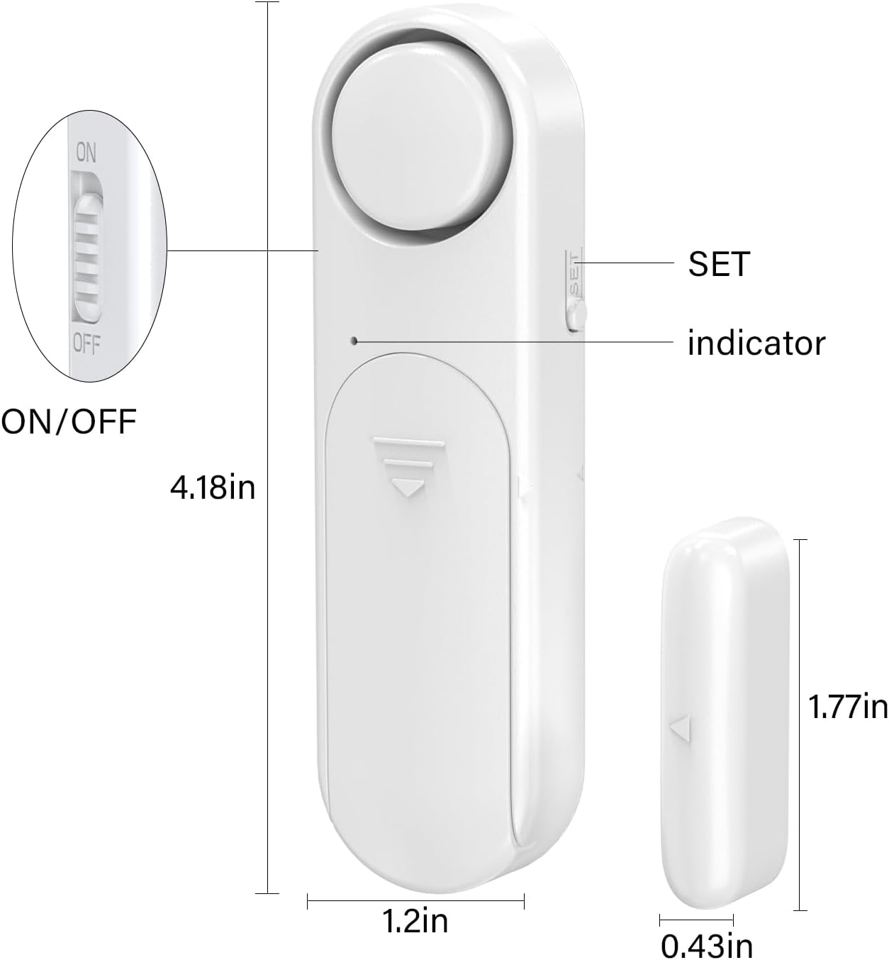 Window & Door Entry Alarm (2-Pack) – 120dB Security Sensor for Home & Child Safety