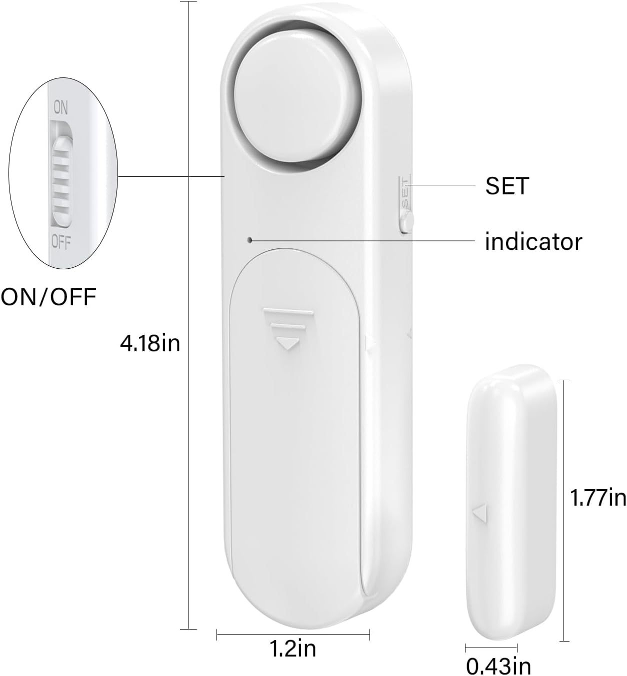 Window & Door Entry Alarm (2-Pack) – 120dB Security Sensor for Home & Child Safety