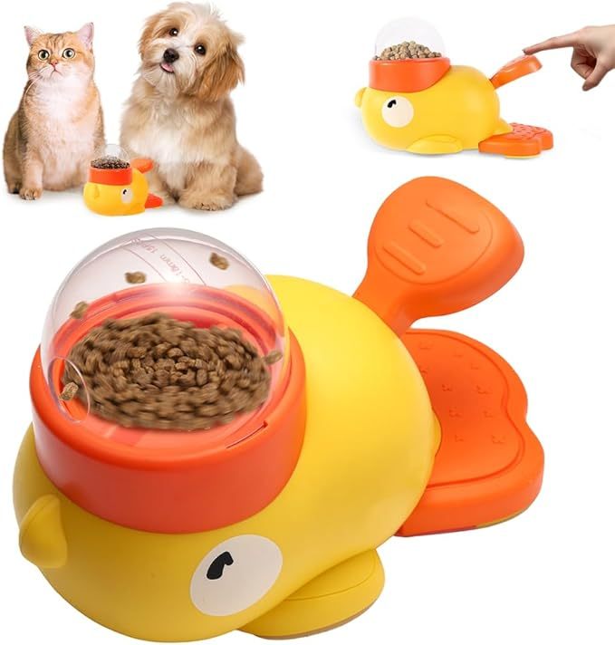 2025 New Dog Interactive Treat Dispenser Toy Slow Feeder, Duck Shaped Feeder Bowls for Small & Medium Dogs